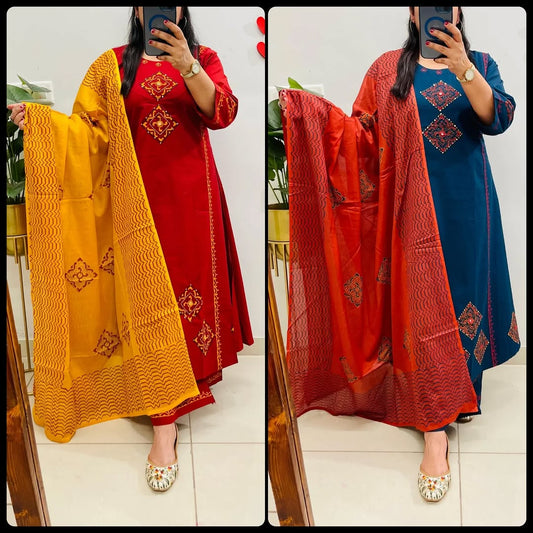 Kurta Pant with Dupatta Suit Set