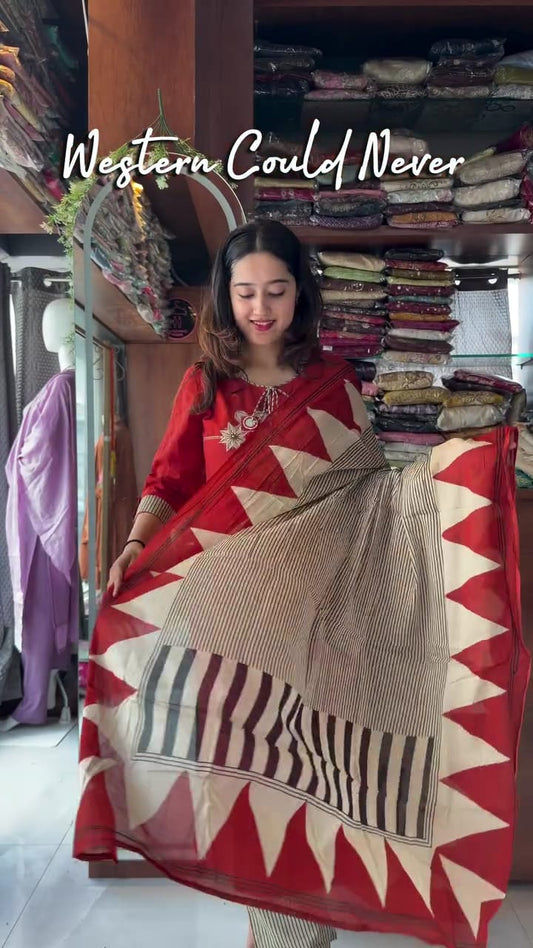 Embroidered Cotton Kurta Set with Dupatta