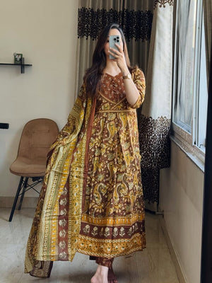 Anarkali Kurta, Pant & Dupatta Set