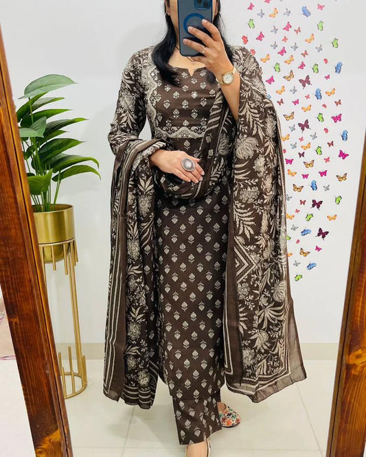 Heavy Cotton Kurti with Pant & Dupatta