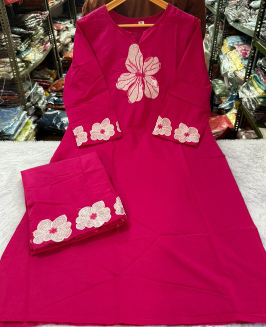 Premium Cotton Kurti with Pant & Dupatta