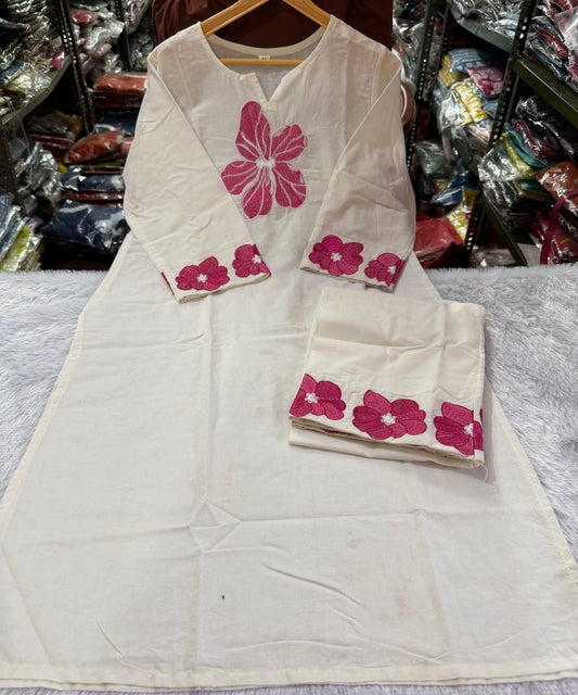 Premium Cotton Kurti with Pant & Dupatta