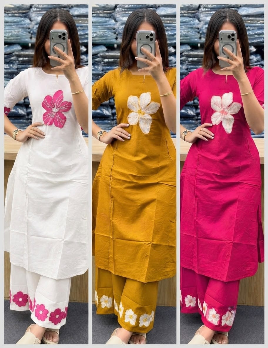Premium Cotton Kurti with Pant & Dupatta