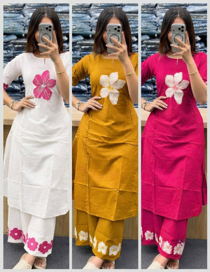 Premium Cotton Kurti with Pant & Dupatta