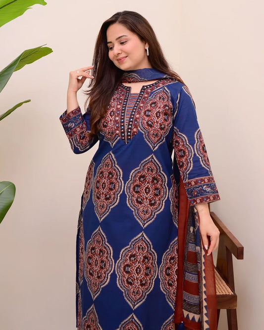 Elegant Cotton 3-Piece Kurta Set