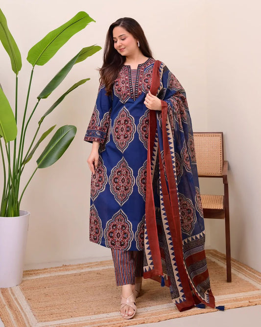 Elegant Cotton 3-Piece Kurta Set