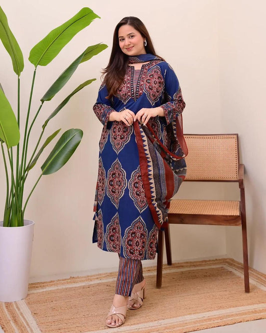 Elegant Cotton 3-Piece Kurta Set