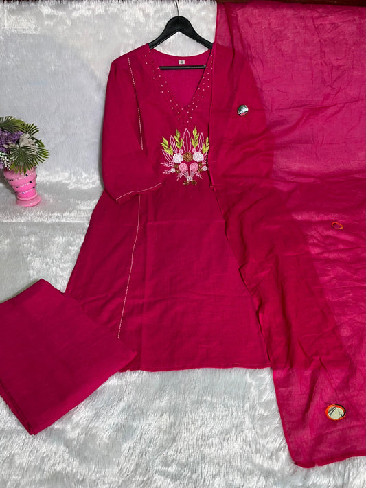 Simple Elegant Cotton Suit Set