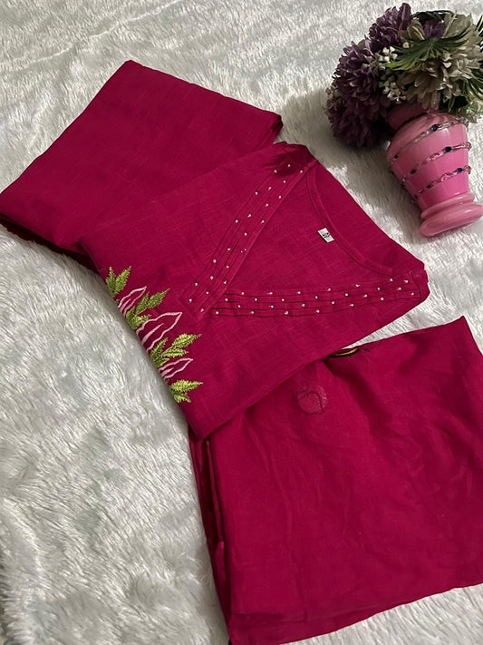 Simple Elegant Cotton Suit Set
