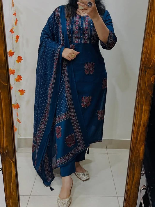 Designer Floral Cotton Suit Set