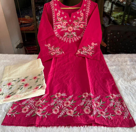 Pure Cotton Embroidered Co-ord Set for Women