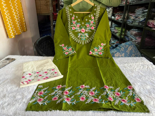 Pure Cotton Embroidered Co-ord Set for Women