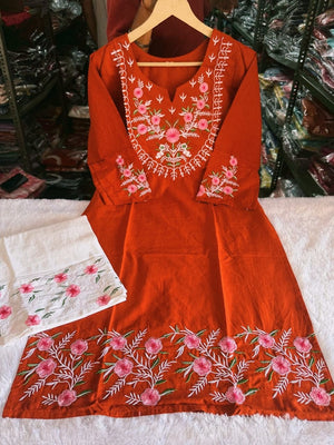 Pure Cotton Embroidered Co-ord Set for Women