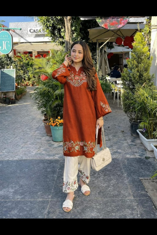 Pure Cotton Embroidered Co-ord Set for Women