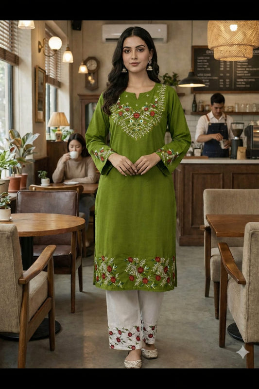 Pure Cotton Embroidered Co-ord Set for Women