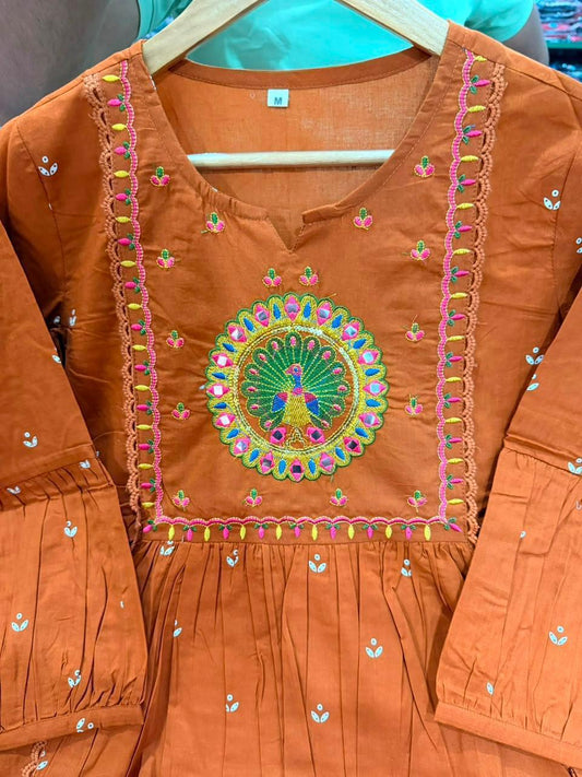 Elegant Rust Orange Anarkali Set 🧡