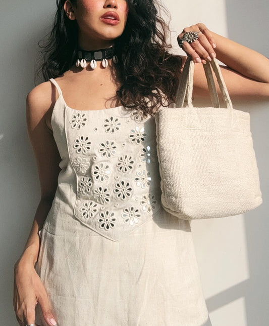 Summer Special Cotton Flex Co-Ord Set with Heavy Mirror Embroidery